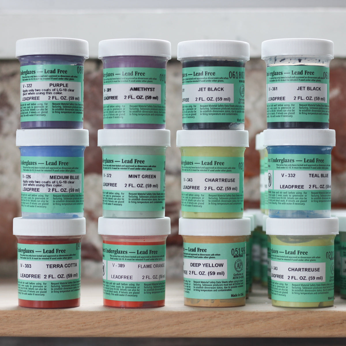 Amaco Velvet Underglazes 2oz SizesCypress/Los Angeles The Pottery Studio